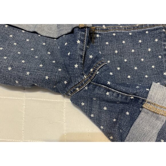 Womens Size 14 Sonoma Jean White Stars Blue Denim Shorts Mid Rise Stretch Preown - Picture 7 of 11